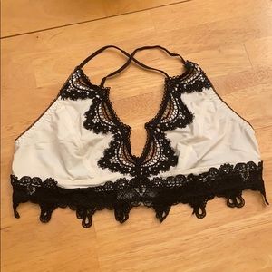 Intimately Free People Black & Ivory Bralette